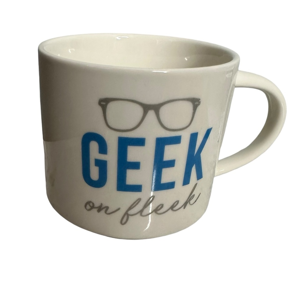 Geek On Fleek Novelty Coffee Cup Mug 16oz Porcelain White